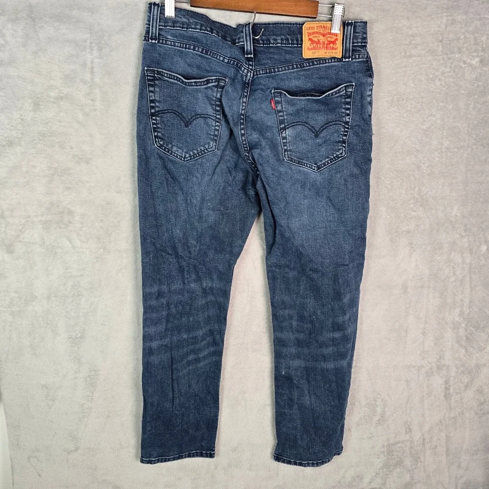 Levis 502 Regular Taper Mens Blue Jeans Dark Wash‎ 33x30 Stretch Denim 540196